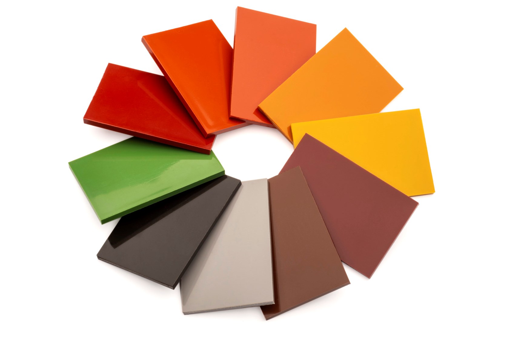Kunststoff-Muster eingefärbt mit Colorthern and Bayferrox Pigmenten