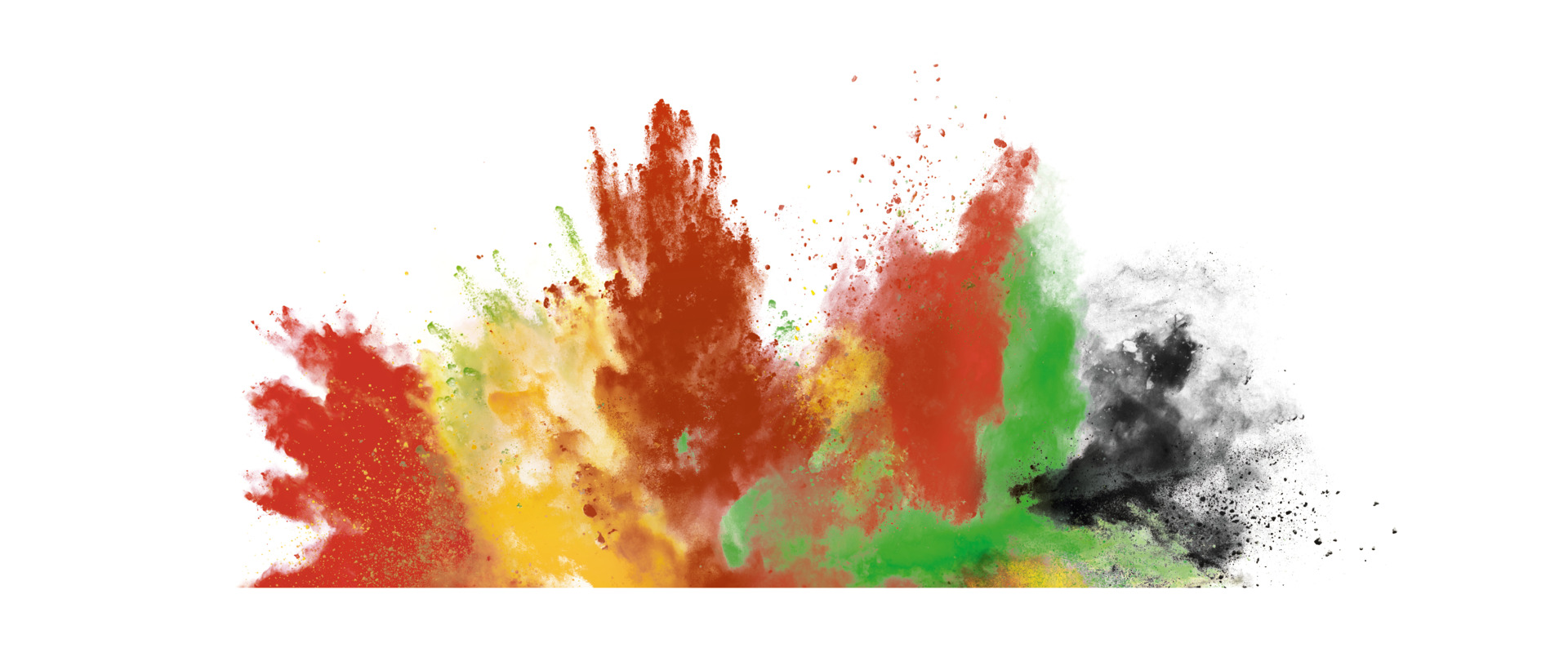 Pigment explosion against white background