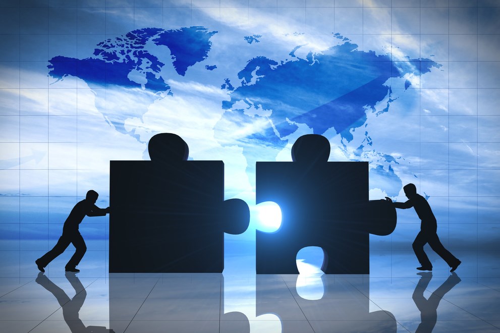 World Business Teamwork-Puzzleteile