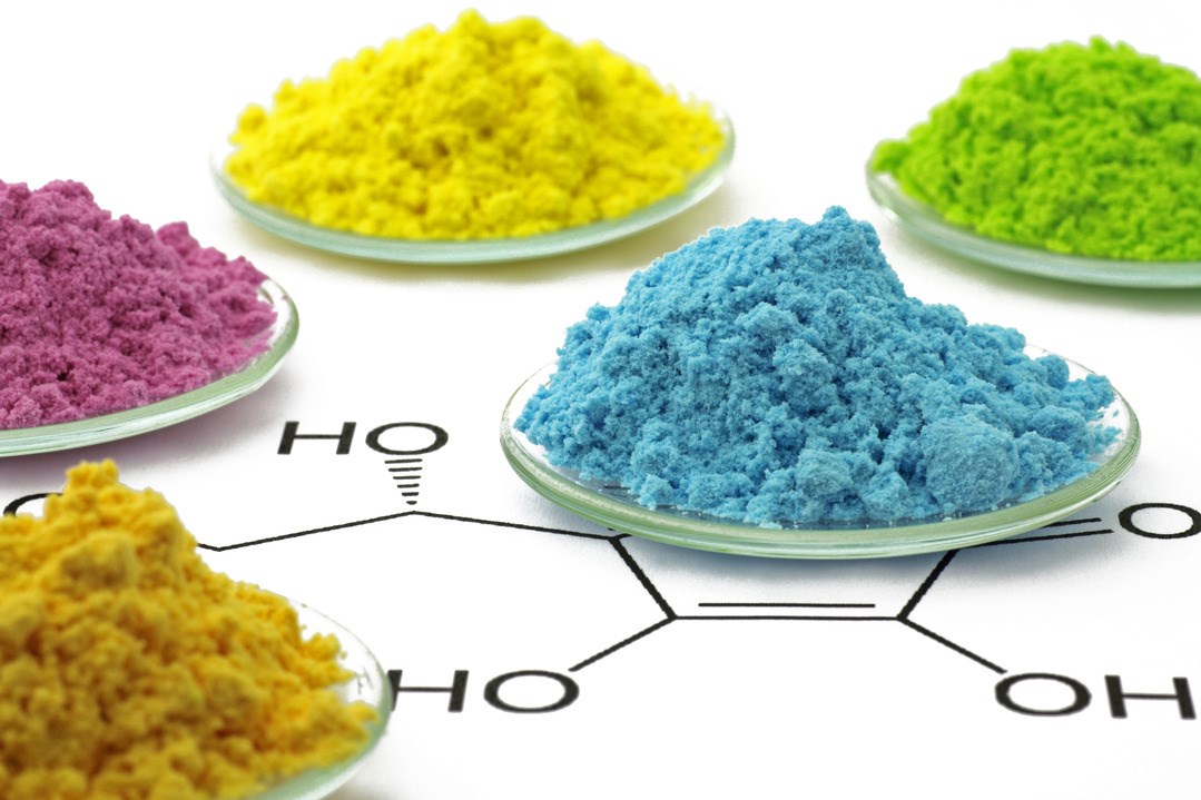 different coloured powder on formula
